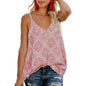 Women's Boho Floral V Neck Spaghetti Straps Tank Top Summer Sleeveless Shirts Blouse- DailySale- {{Product type}}