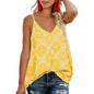 Women's Boho Floral V Neck Spaghetti Straps Tank Top Summer Sleeveless Shirts Blouse- DailySale- {{Product type}}