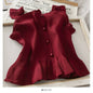 Women's Knitted Tank Top - One Size b wine red -