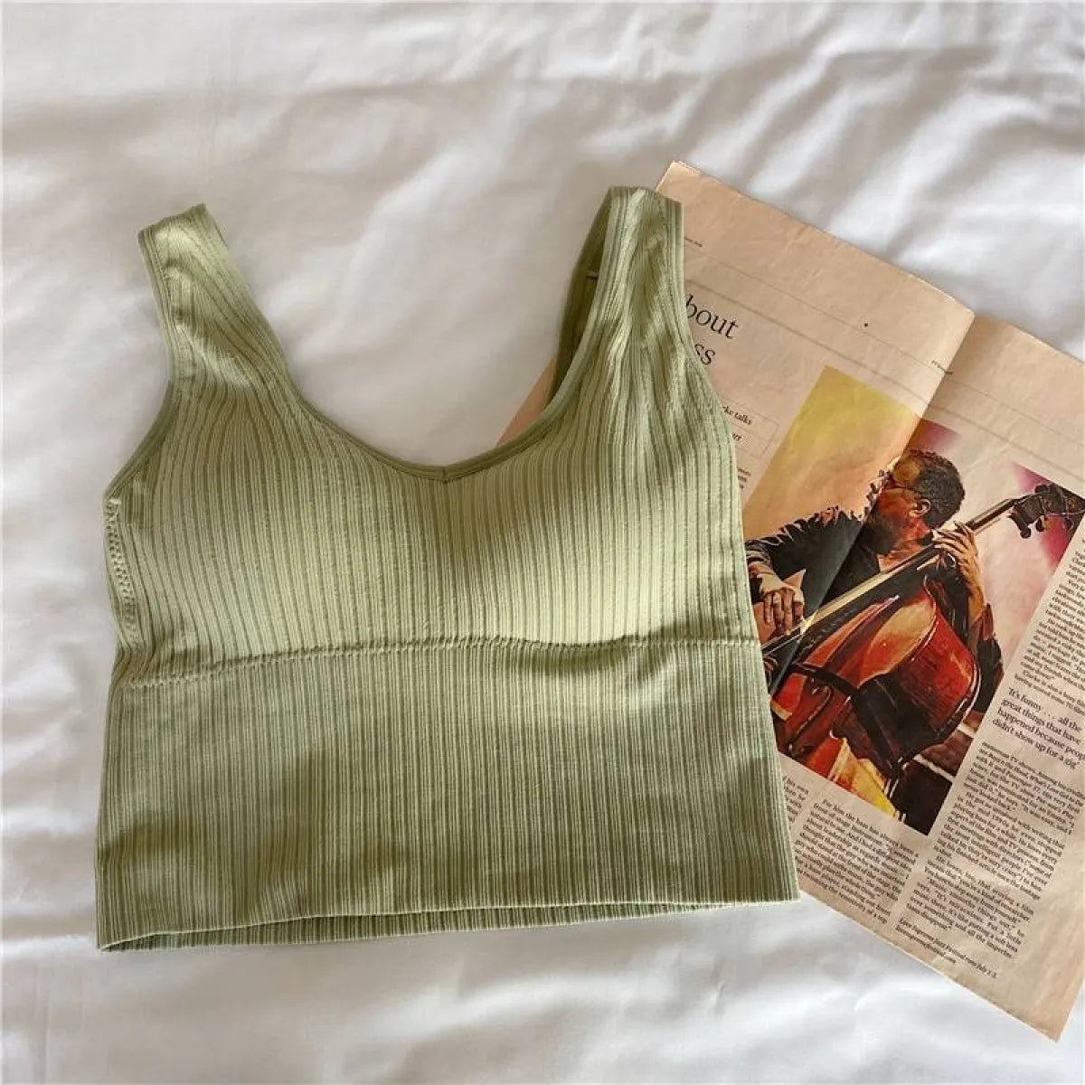 Women's Knitted Tank Top - One Size c green -