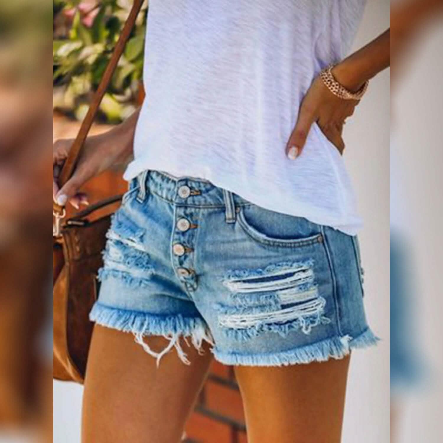 Women's Shorts Hot Pants Distressed Jeans Denim- DailySale- {{Product type}}