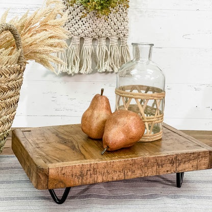 Rustic Wood Display Riser with Hairpin Legs - - Tabletop