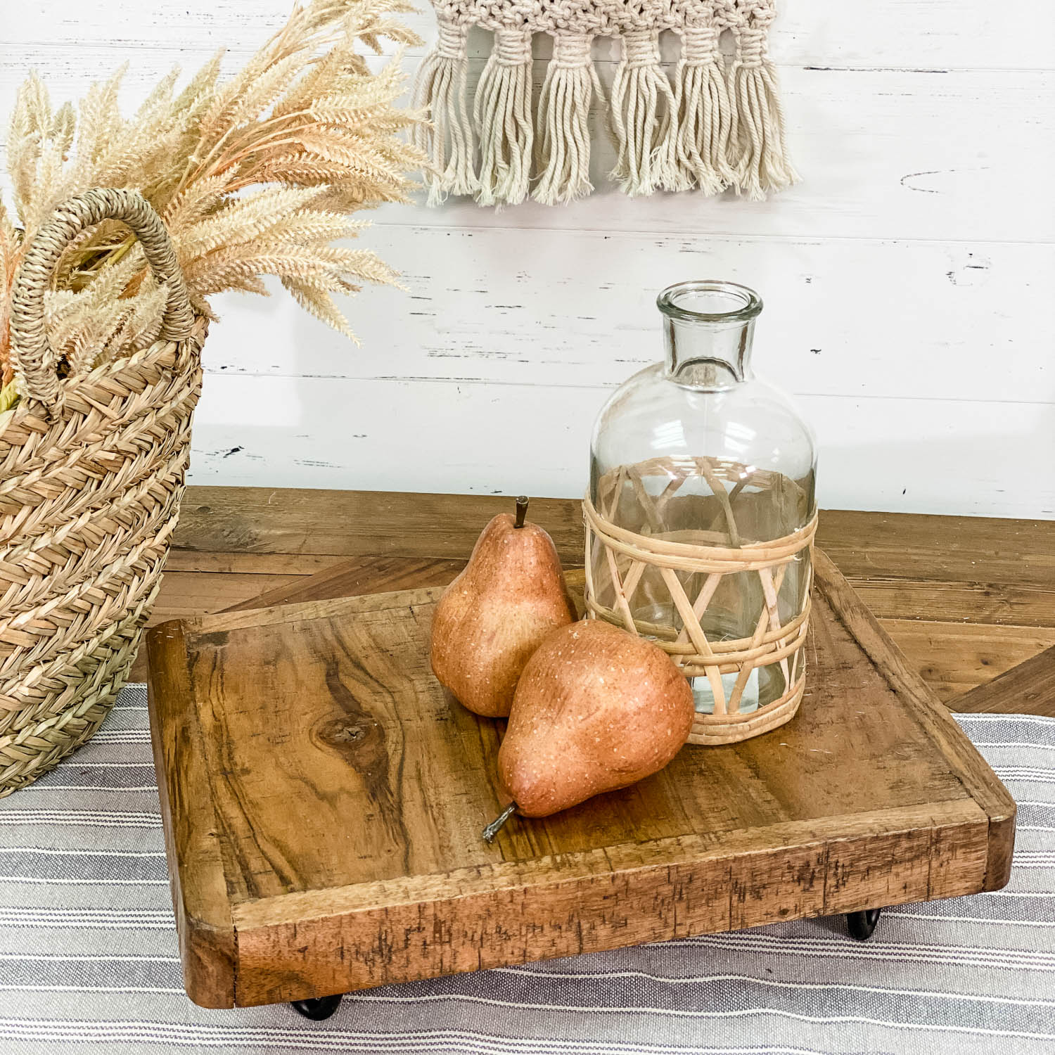 Rustic Wood Display Riser with Hairpin Legs - - Tabletop