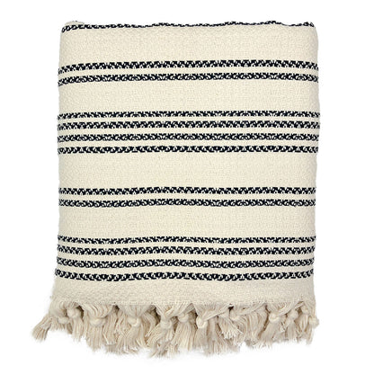High-Quality Woven Stripe Turkish Throw - - Home Decor