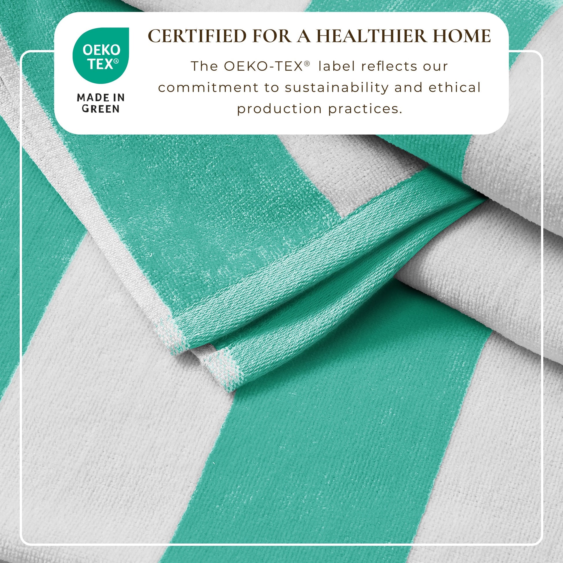 Cotton Velour Cabana Stripe Beach Towel - Novia Collection - -