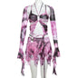 Tie-Dye Fairy Set – Butterfly Crop Top & Wrap Mini Skirt - Pink - Sets