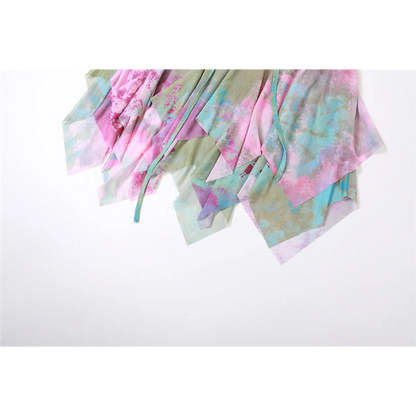 Tie-Dye Fairy Set – Butterfly Crop Top & Wrap Mini Skirt - - Sets
