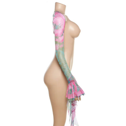Tie-Dye Fairy Set – Butterfly Crop Top & Wrap Mini Skirt - - Sets