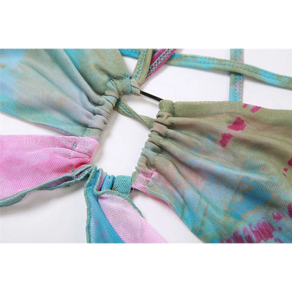 Tie-Dye Fairy Set – Butterfly Crop Top & Wrap Mini Skirt - - Sets