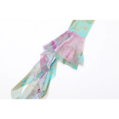 Tie-Dye Fairy Set – Butterfly Crop Top & Wrap Mini Skirt - - Sets