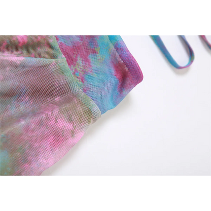 Tie-Dye Fairy Set – Butterfly Crop Top & Wrap Mini Skirt - - Sets