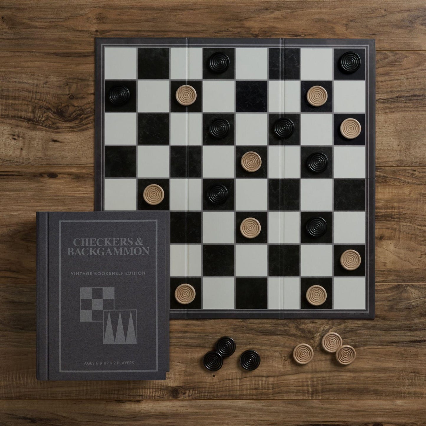 WS Game Company - 'Checkers & Backgammon' Vintage Bookshelf Edition - - Books & Games