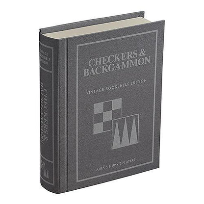 WS Game Company - 'Checkers & Backgammon' Vintage Bookshelf Edition - - Books & Games