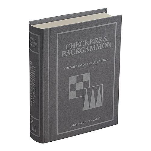 WS Game Company - 'Checkers & Backgammon' Vintage Bookshelf Edition - - Books & Games