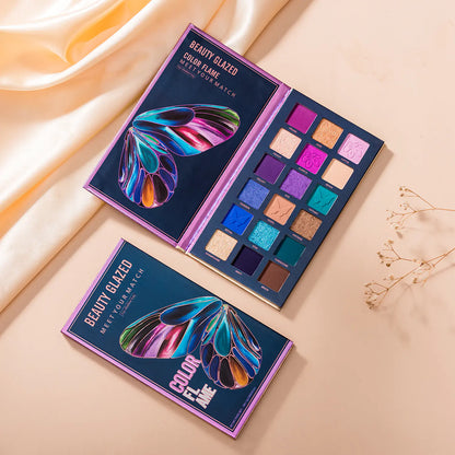 18-Color Butterfly Flame Eyeshadow Palette - - eyeshadow