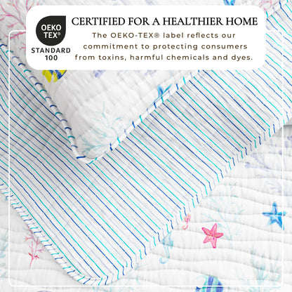 Colorful Coastal Seascape Quilt Set - Ryanne Collection - - Quilts & Comforters