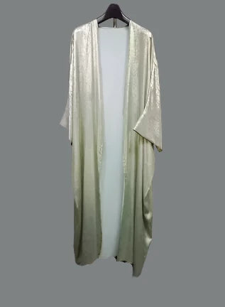Open Kimono Abaya - Short Sleeve - Green - robe