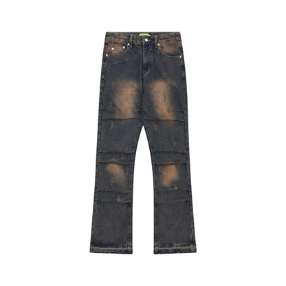 American Street Fashion Washed Denim Jeans