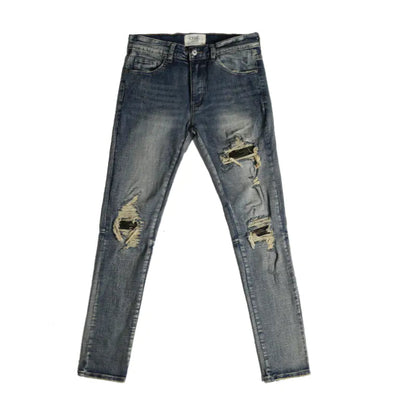 Ripped Slim Fit Stretch Denim Jeans - Kia Day Design