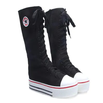 High-Top Canvas Boots for Women - Kia Day Design