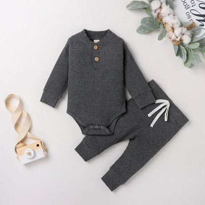 Babies Knit Long Sleeve Romper and Pants