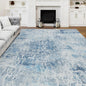 Navy Blue Non-Slip Abstract Rug Low-Pile Machine Washable - Kia Day Design