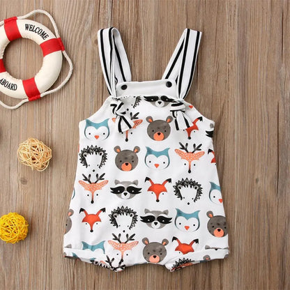 Newborn Baby Strappy Romper Jumpsuit 0-24M