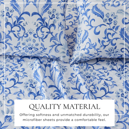 Watercolor Floral Sheet Set - Delia Collection - - Sheets