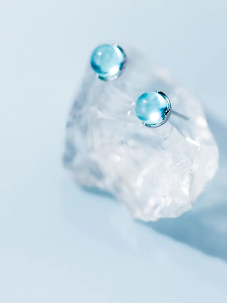 S925 Silver Gradient Blue Sky Earrings - Kia Day Design