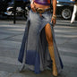 Retro Gradient Irregular Women's Denim Skirt - Kia Day Design