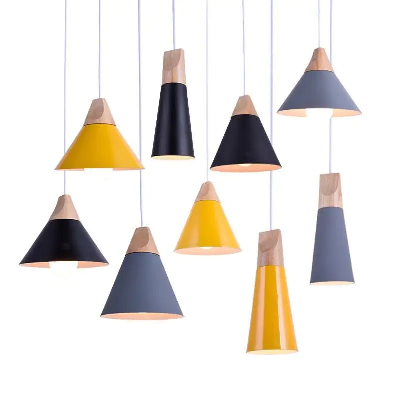 Wooden Funnel Pendant Lights