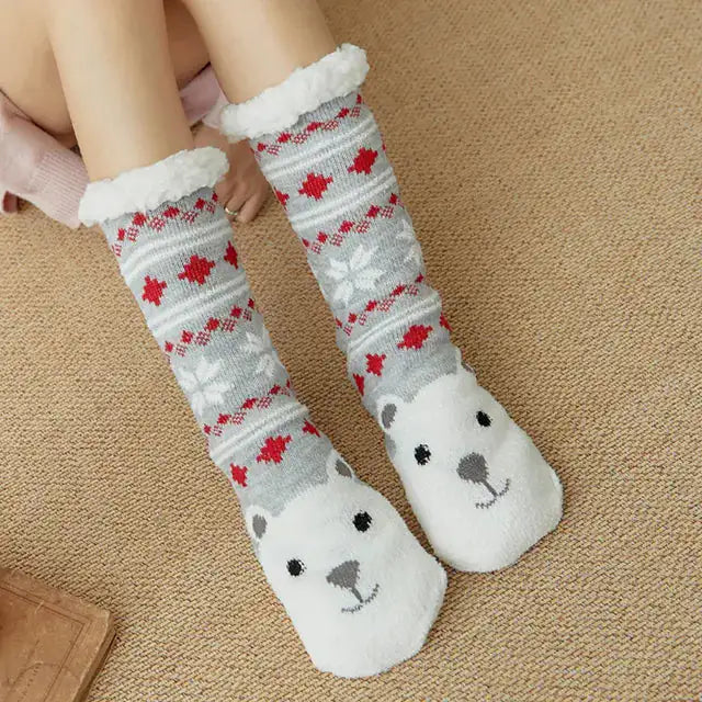 Plush Winter Christmas Socks With Cute Designs Kia Day Design