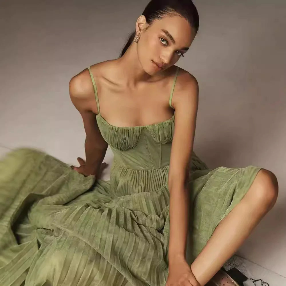 Backless Slim Fit Sleeveless Dress - Kia Day Design