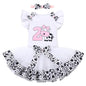 IDOPIP Baby Girls Cow 2nd Birthday Outfit Farm Animals Fancy Dress up Cow Print Romper Tutu Skirt Headband Bowknot Tutu Dress 3PCS Clothes Set for Cake Smash Photo Props White Cow - No.2 2 Years Kia Day Design