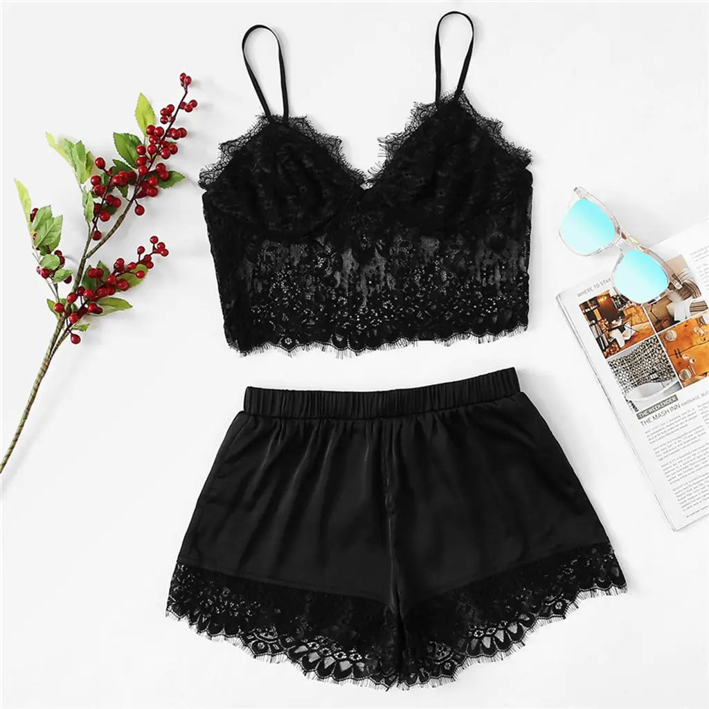 Lace Sleepwear Set - Women's Sexy Lingerie Outfit