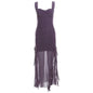 Sheer Mesh Ruffle Dress – Y2K Slim Fit High Slit Aesthetic - Purple short-sleeve - Dresses