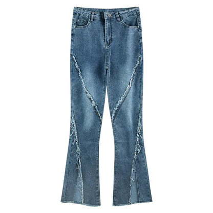 Rugged Slim Fit Horseshoe Design Jeans Kia Day Design