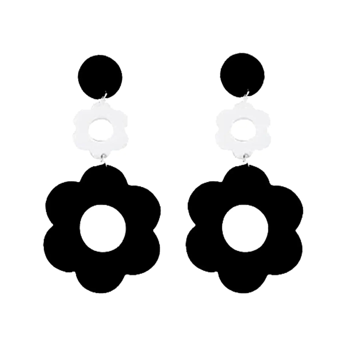 60s 73s Flower Acrylic Earrings Acrylic Earrings Simple Retro Disco Hippie Earrings Orange Bohemian Flower Dangle Drop Earrings Christmas New Year Jewelry Gift(black)