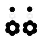 60s 73s Flower Acrylic Earrings Acrylic Earrings Simple Retro Disco Hippie Earrings Orange Bohemian Flower Dangle Drop Earrings Christmas New Year Jewelry Gift(black)