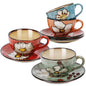 Set of 4 Katathani Hand Painted Cappuccino Cup Set - n a - mug set