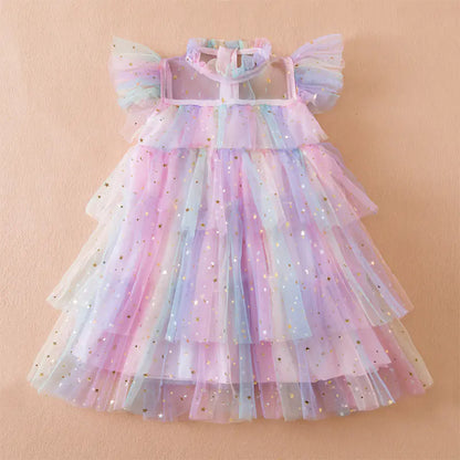 Children's Fairy Rainbow Sequin Princess Dress and Skirt