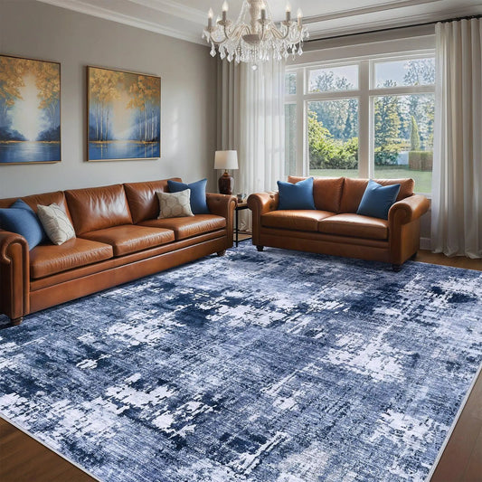 Navy Blue Area Rug - Kia Day Design