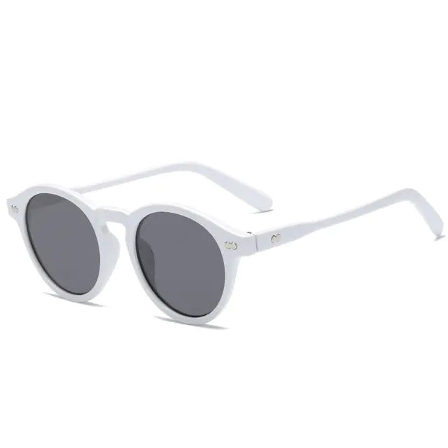 Retro Round Sunglasses - White Gray one - sunglasses