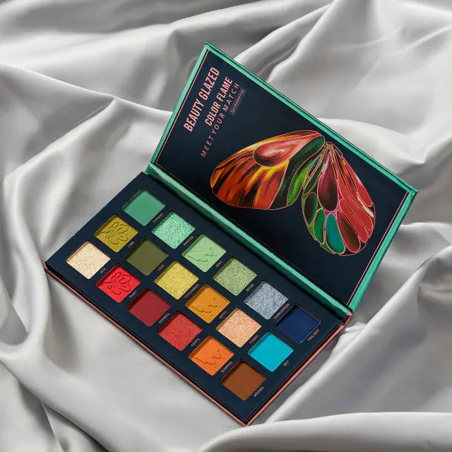 18-Color Butterfly Flame Eyeshadow Palette - Green - eyeshadow