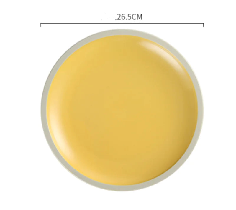 Morandi Ceramic Round Dinner Plates - Yellow 10inches - plates