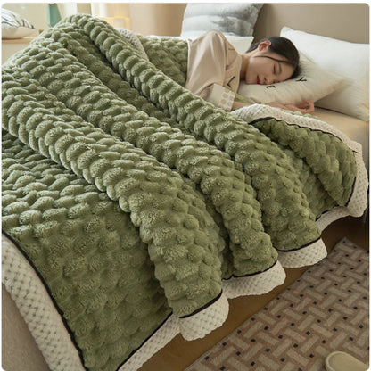 Winter Coral Flannel Thermal Blanket Kia Day Design