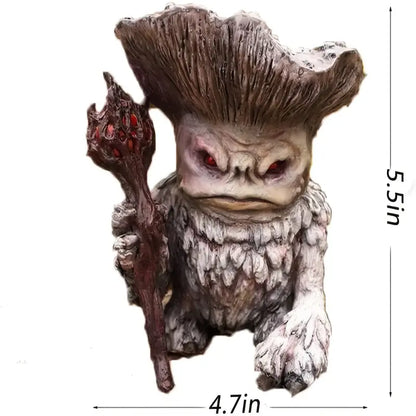 Fairy Mushroom Monster Troll Statue for Garden Decor