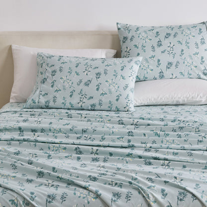 Watercolor Floral Sheet Set - Delia Collection - Snowy Botanical - Sheets