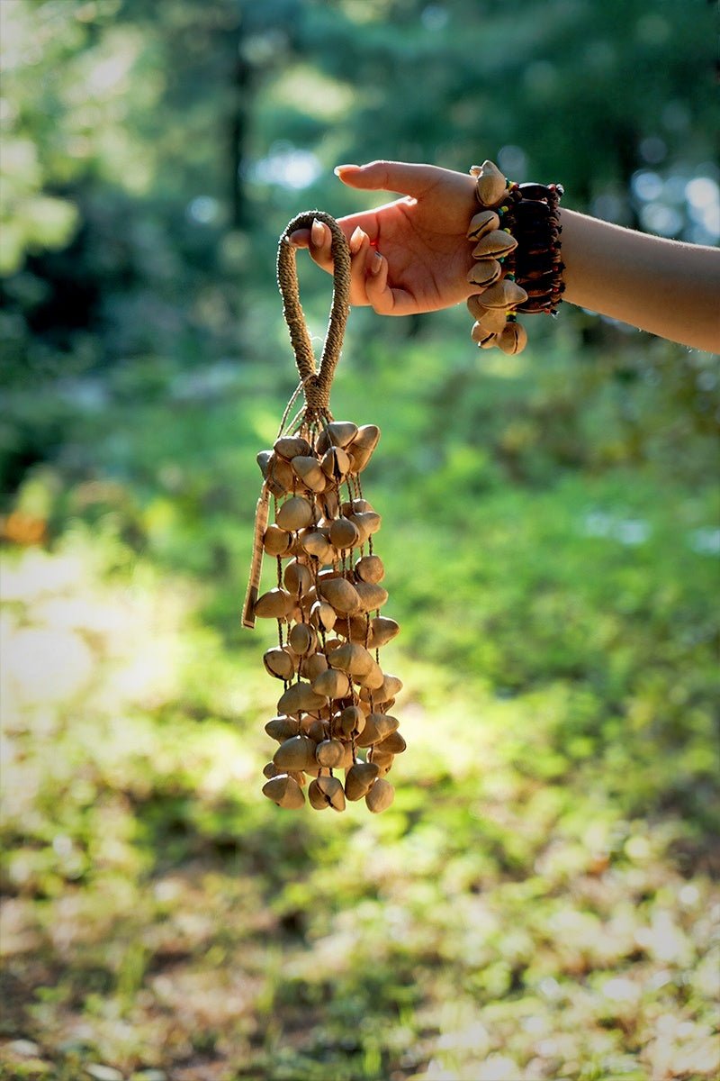 Hand Bell | Chacha Oleander Seed Shaker - Large 84 Seeds - Seed Shaker