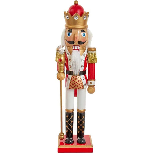 Classic Red/White/Gold Nutcracker - 15 Inch - King - Default Title - Christmas >> Nutcrackers